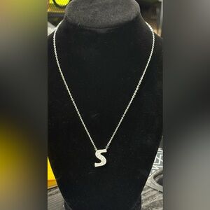 Authentic GRA Certified Moissanite Necklace – Sterling Silver “S” Pendant